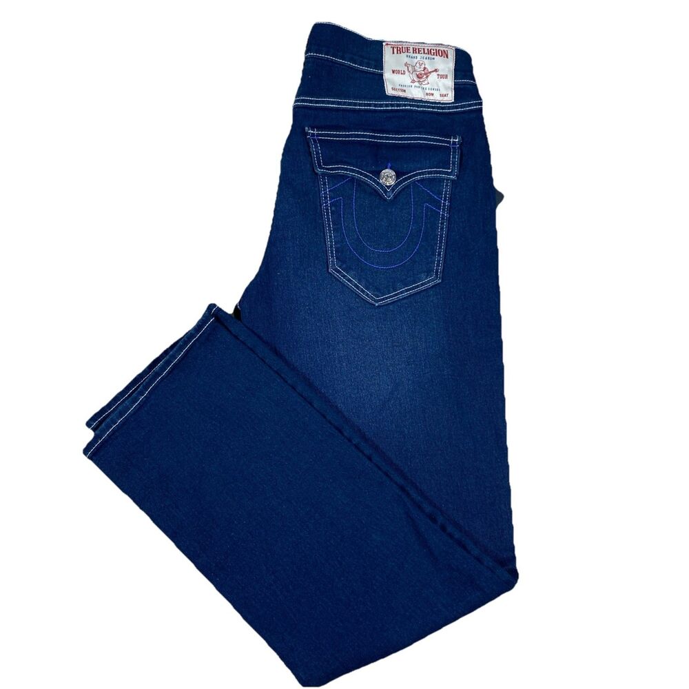 True Religion Ricky SN Flap Straight Jeans Men’s 34x34 Dark Wash NWT $159 Retail